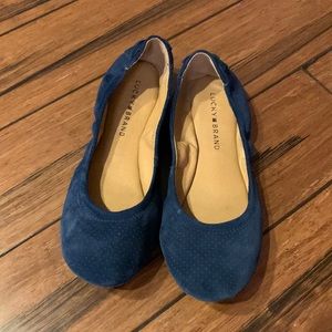Lucky Brand Emmie Ballet Flats, Navy Blue, Sz8